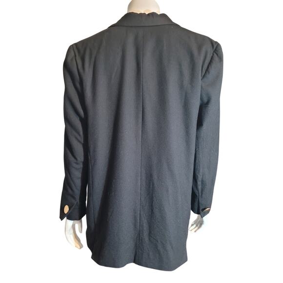 HARVE BENARD Wool Blazer Jacket M Black Gold Buttons Old Money Quietlux Career - Picture 4 of 10